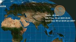 Alarma en Rusia: terremoto de casi ocho puntos en la península de Kamchatka
